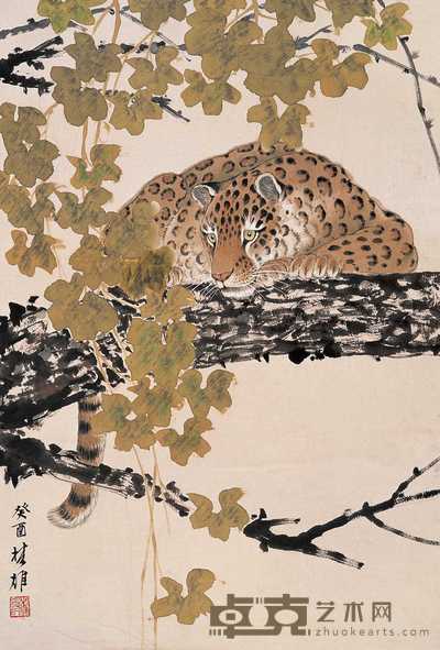 方楚雄 癸酉（1993）年作 豹 镜心 66.5×45.5cm